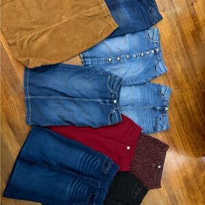 SOLDElegant Women's Denim and Suede Skirt Collection